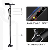 Foldable Walking Cane with LED Light