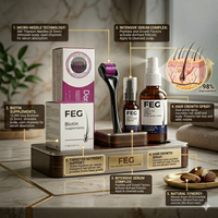 Pack of 2 FEG Hair Growth Spray Plus Derma Roller, Suitable For Both Men and Women
