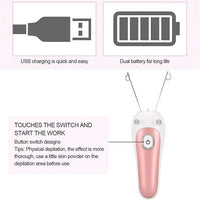 Electric Facial Threading Hair Remover - in use